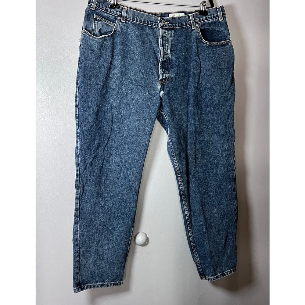 ✨Vintage Eddie Bauer Jeans Men’s 46x30 Blue Denim Button Fly Made in USA 90s